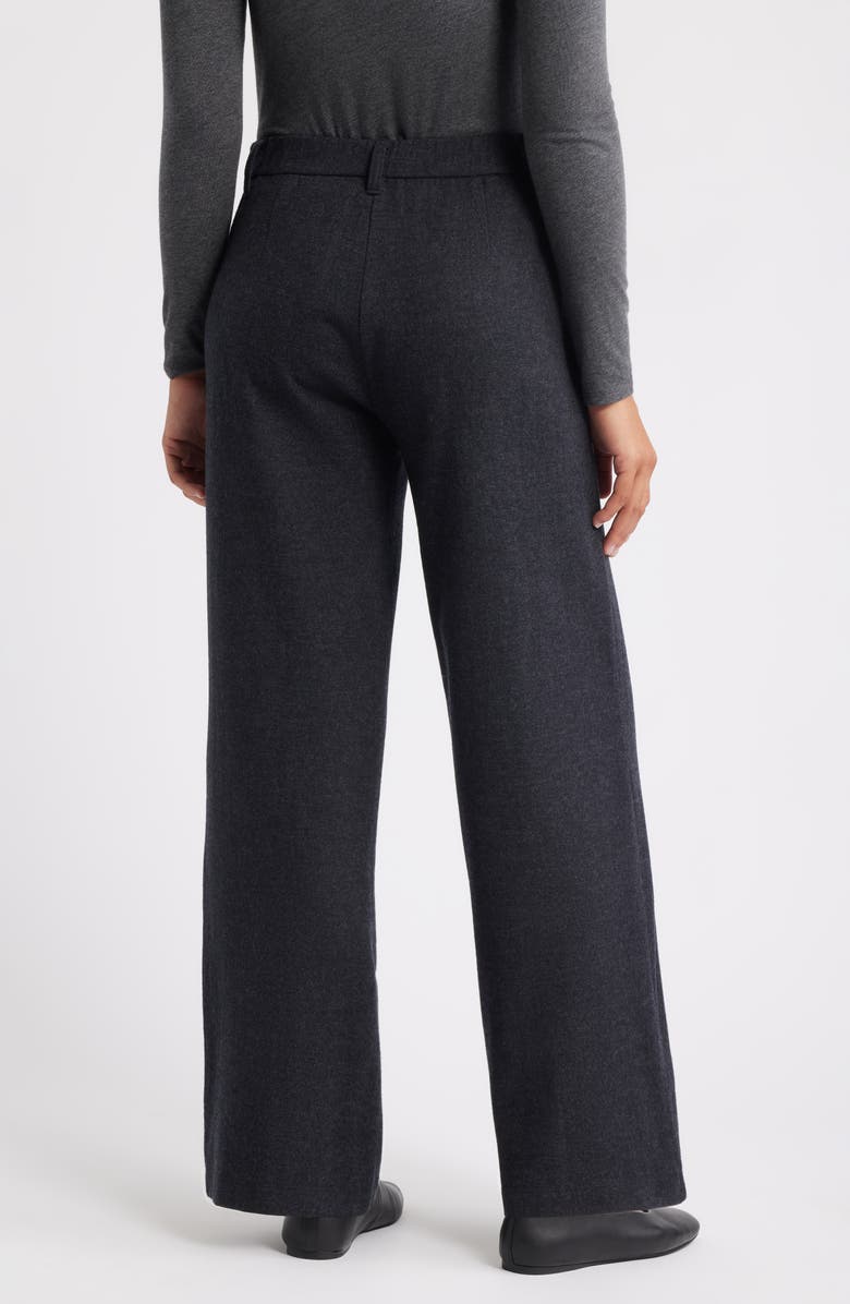 Eileen Fisher Wide Leg Virgin Wool Pants, Alternate, color, Charcoal