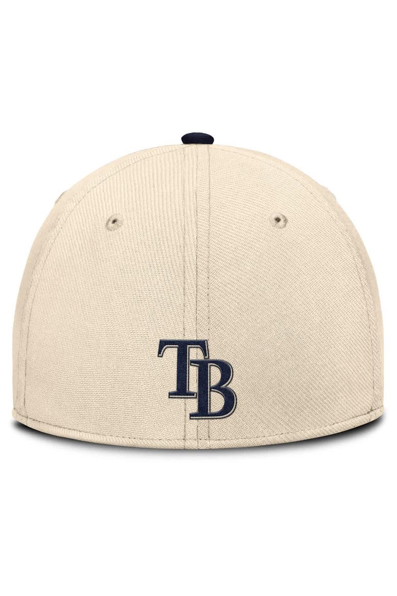 Men's Nike Natural/Navy Tampa Bay Rays Statement Rise Performance Flex Hat, Alternate, color, Natural