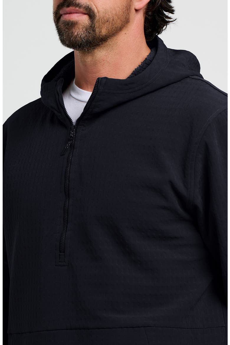 Stretch Fleece Anorak, Alternate, color, BLACK