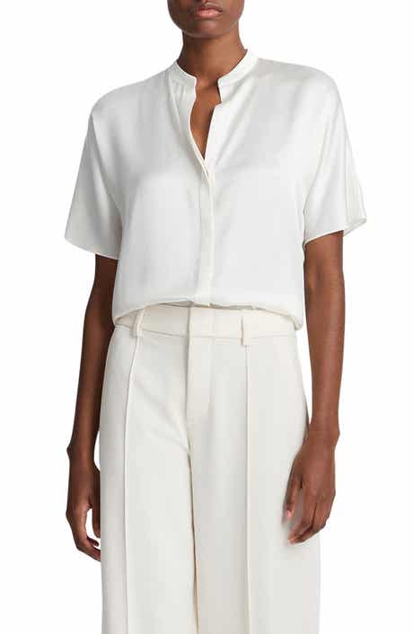 Vince Dolman Sleeve Silk Button-Up Shirt