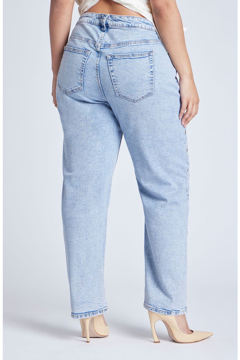 Straight Leg Jean With Studs, Alternate, color, LIGHT WASH