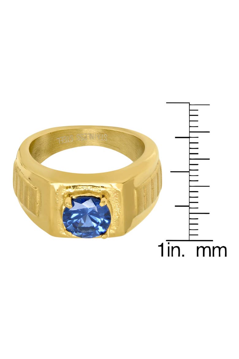 Men's 18k Gold Plated Stone Signet Ring, Alternate, color, GOLD