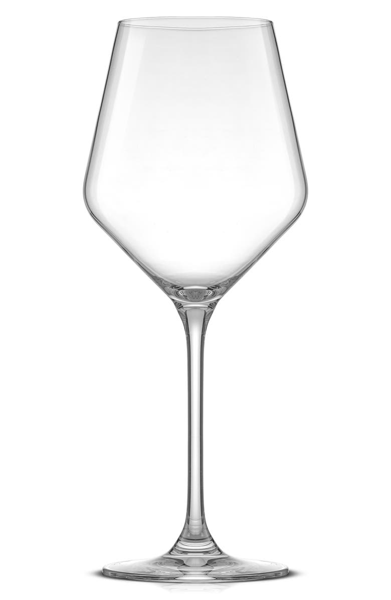 JoyJolt Layla White Set of 4 Stemmed White Wine Glasses, Main, color, Clear