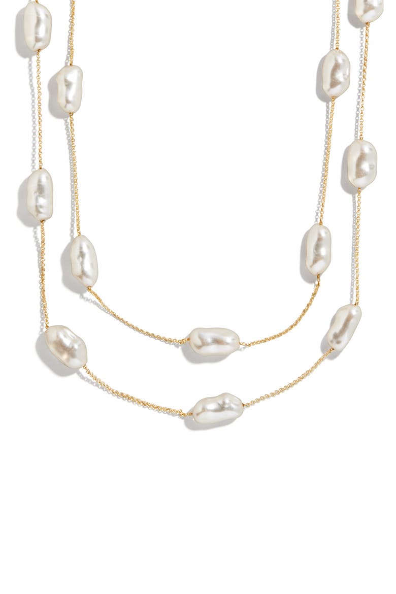 Teagan Station Necklace, Main, color, PEARL