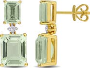 Julianna B. Gemstone & Diamond Drop Earrings 10k