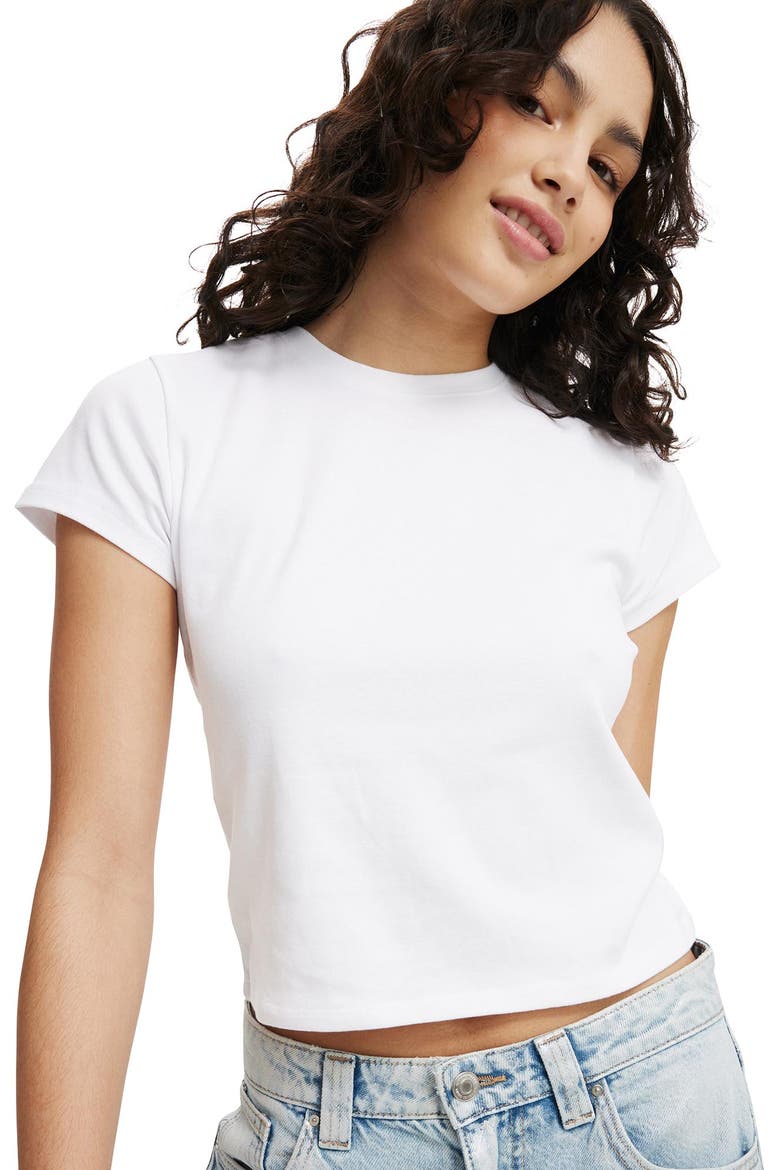 Women's 90 S Baby Tee, Alternate, color, WHITE