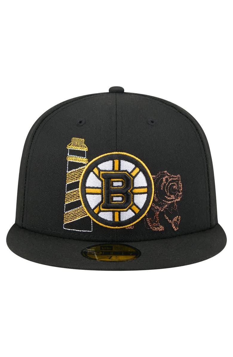 New Era Men's New Era Black Boston Bruins State Stitch 59FIFTY Fitted Hat, Alternate, color, Black