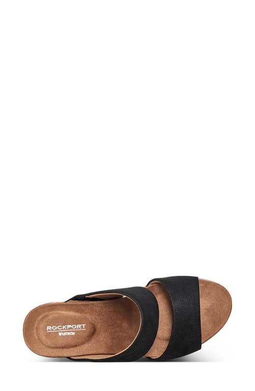Rockport Briah Ii Slide Womens Wedge Open Toe Wedge Sandals In Black