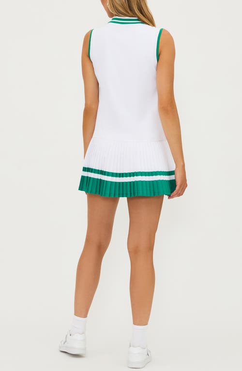 Shop Beach Riot Bria Pleated Zip Front Minidress In Courtside White