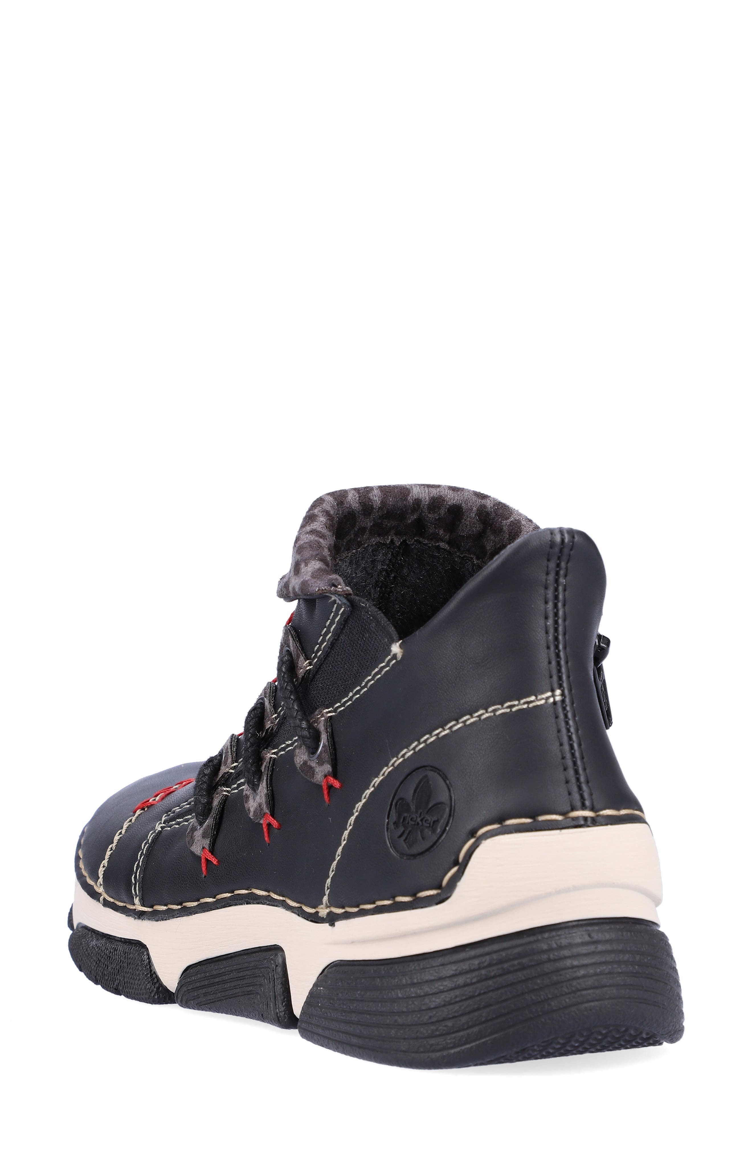 Rieker Angela Sneaker, Alternate, color, Schwarz/ Leo-Grey