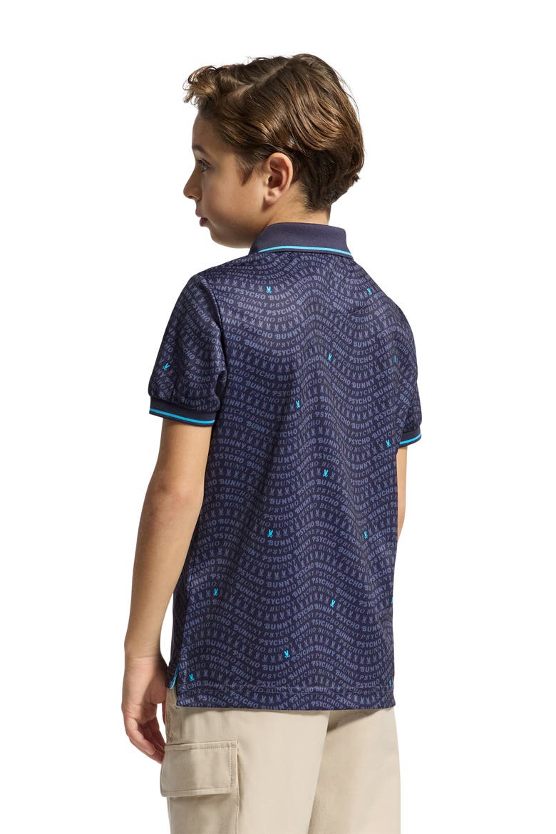 Kids' Winston Logo Print Piqué Polo, Alternate, color, EVENING BLUE