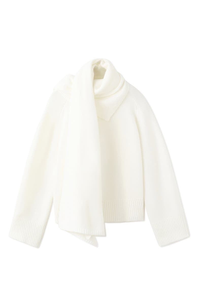 MANGO Scarf Sweater, Main, color, Ecru