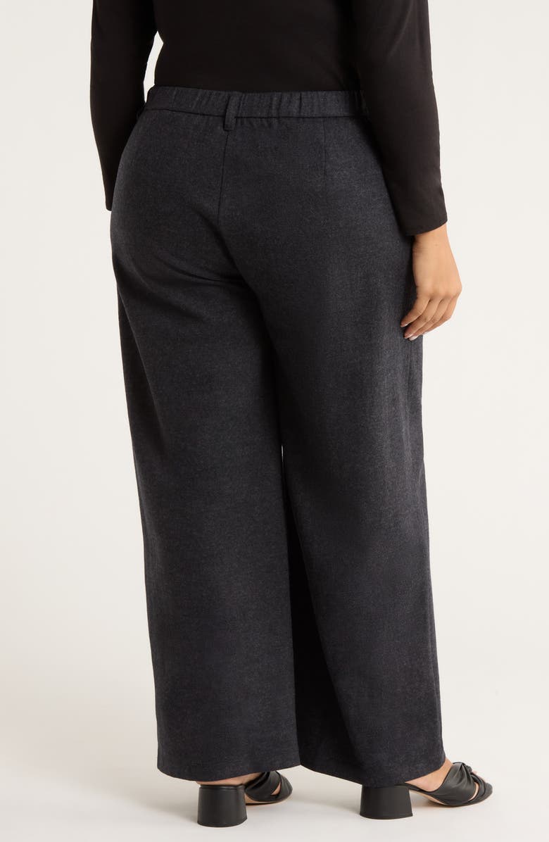 Eileen Fisher Wide Leg Virgin Wool Pants, Alternate, color, Charcoal
