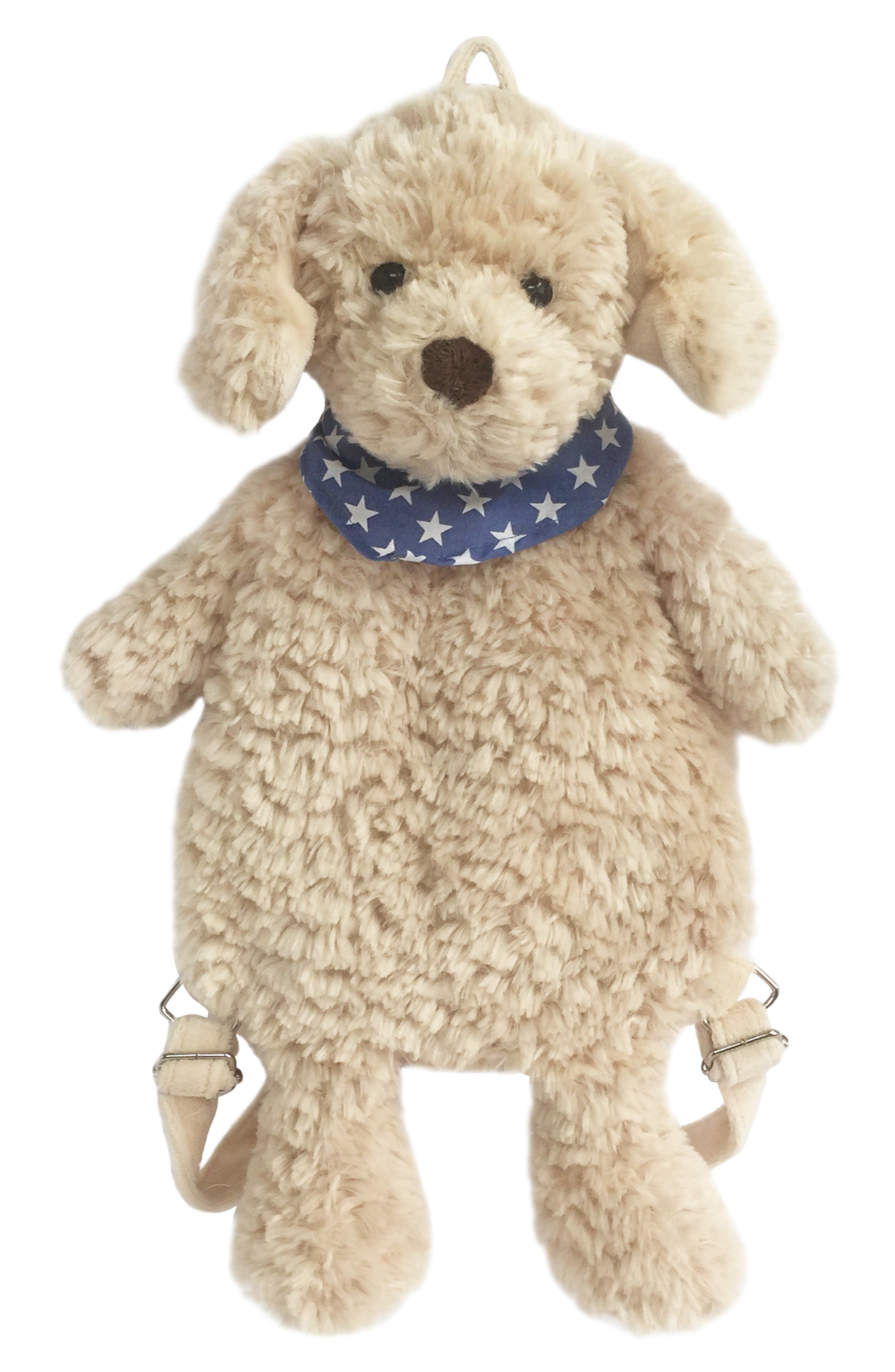 Kids' Puppy Stuffed Animal Backpack, Main, color, BEIGE