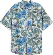 Tommy Bahama Fresco Blooms Short Sleeve Linen Button-Up Shirt