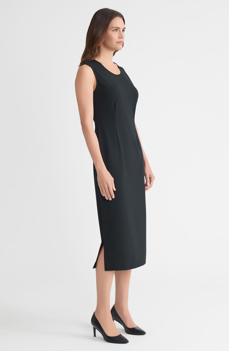 Ming Wang Stretch Deco Crepe Sheath Midi Dress, Alternate, color, Black