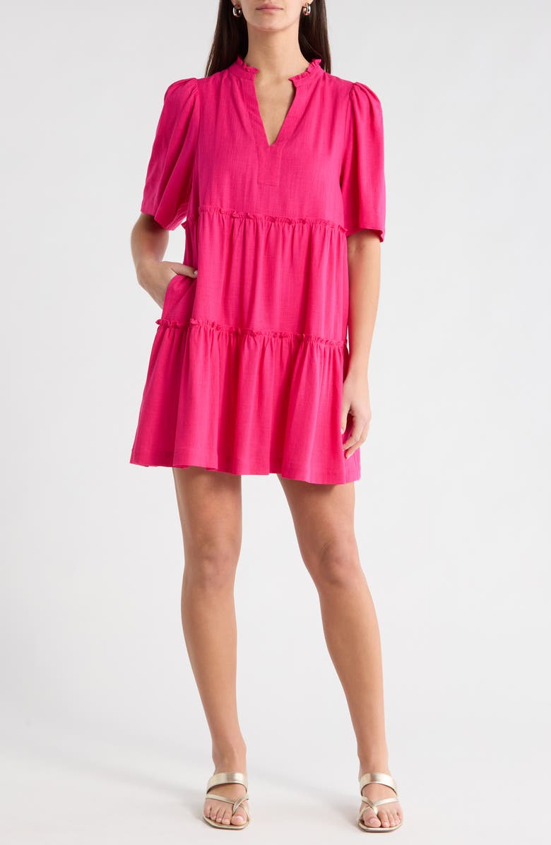 SUGARLIPS Signy Floral Cotton Shift Dress, Main, color, Fuchsia