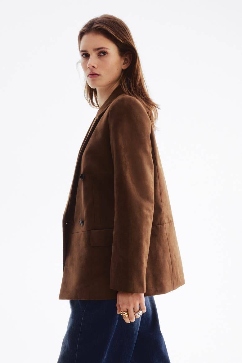 Double-breasted Blazer, Alternate, color, Brown
