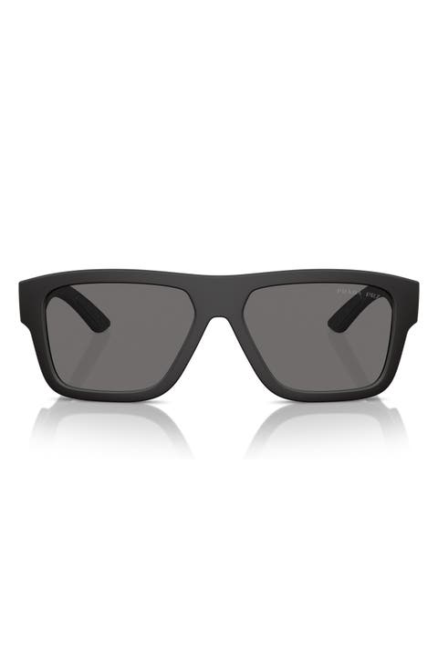 56mm Polarized Square Sunglasses
