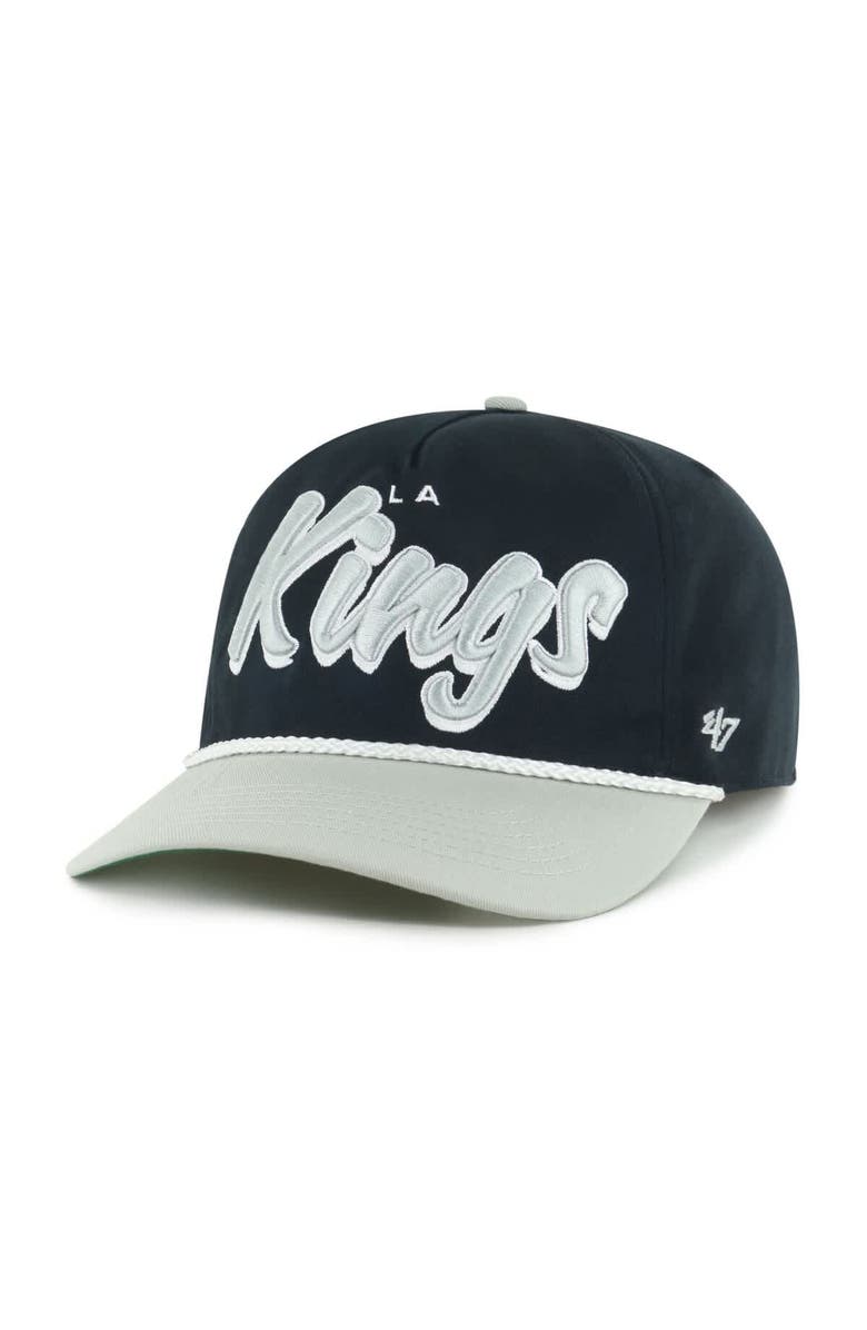 '47 Men's '47 Black/Silver Los Angeles Kings Dropshadow Rope Hitch Adjustable Hat, Alternate, color, Black