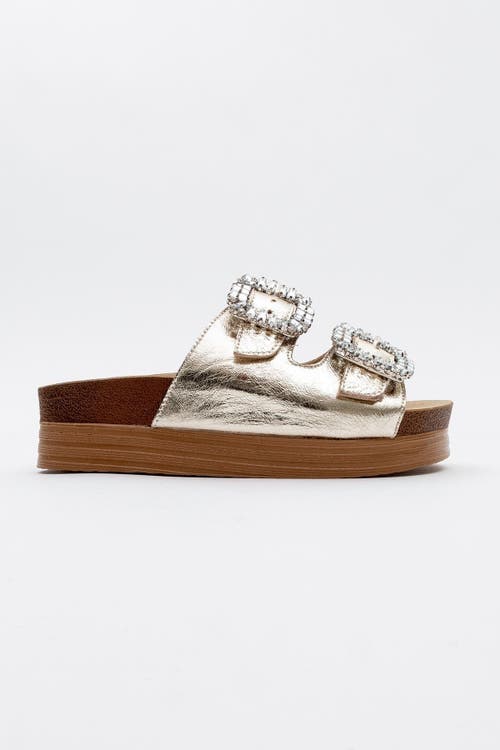 Forever & Always Shoes Polacca Leather Slide Sandal