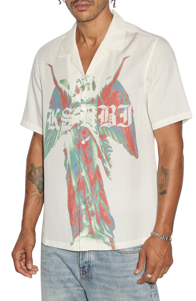 Ksubi Angelik Resort Tencel<sup>®</sup> Lyocell Camp Shirt, Main, color, 