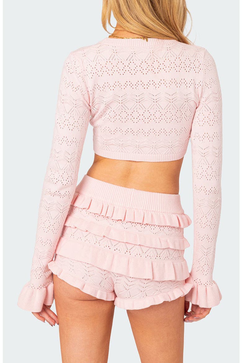 Delana Pointelle Crop Top, Alternate, color, LIGHT-PINK
