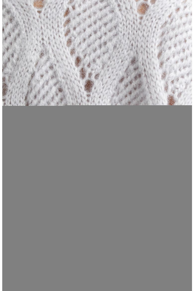 Open Stitch Short Sleeve Mohair & Silk Zip Cardigan, Alternate, color, JADE POWDER