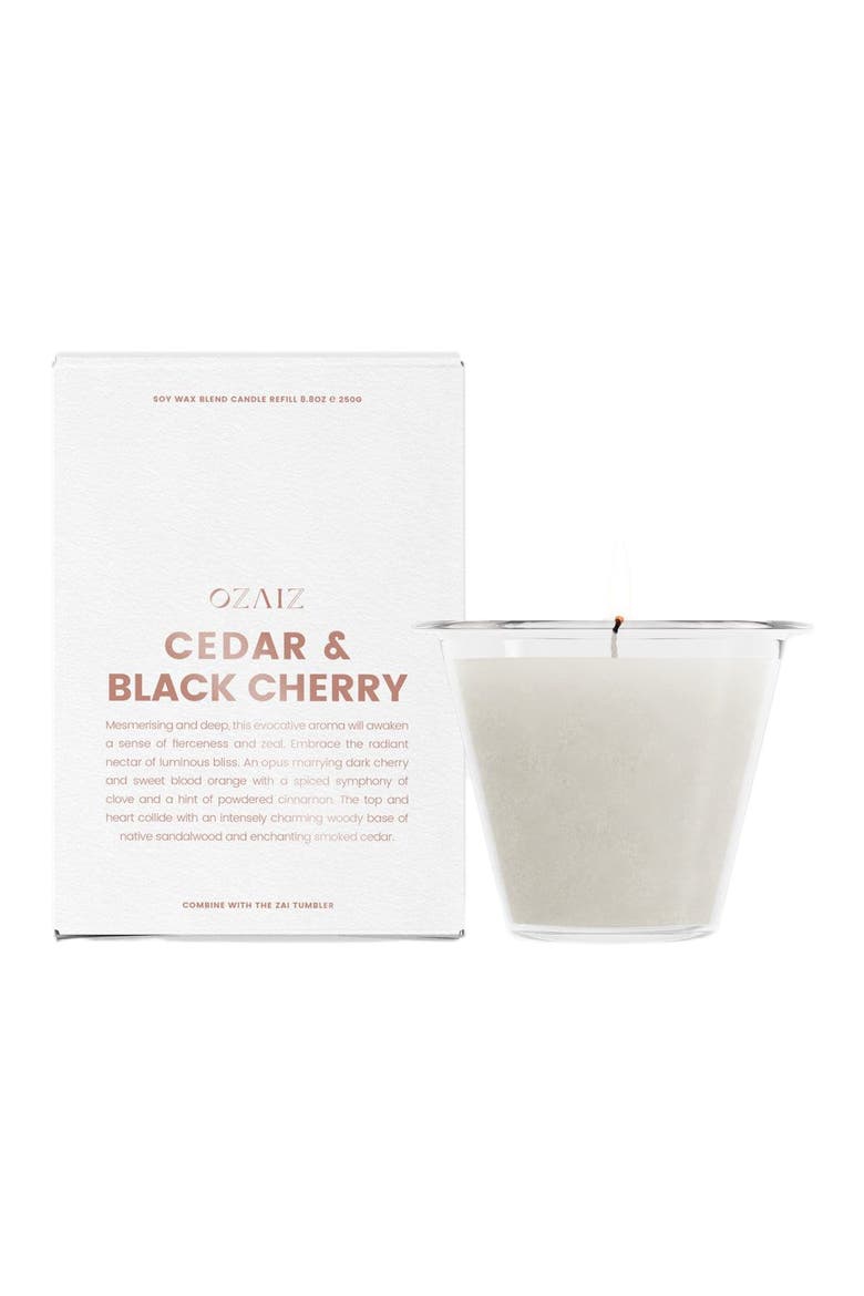 AIZ Candle - Cedar & Black Cherry, Alternate, color, Charcoal
