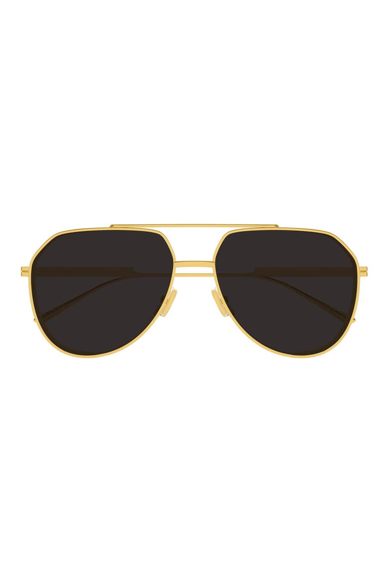 60mm Pilot Sunglasses, Main, color, GOLD/ GREY LENS