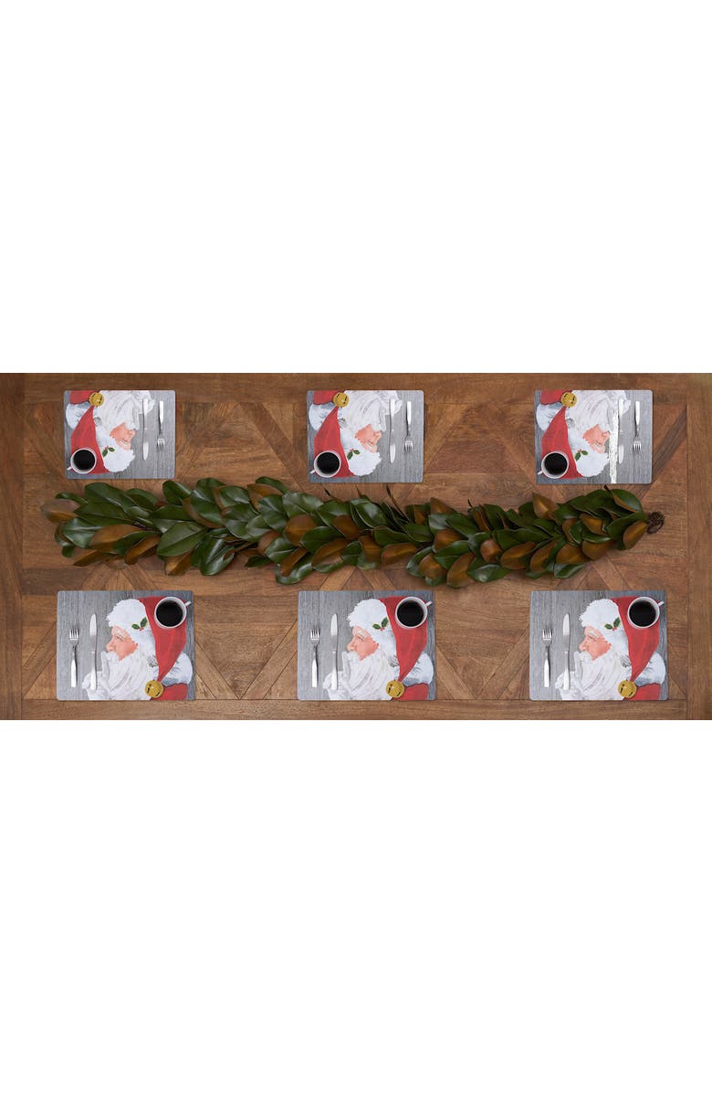 C&F Home Santa Hardboard Placemat, Set of 6, 13" x 16", Alternate, color, Red