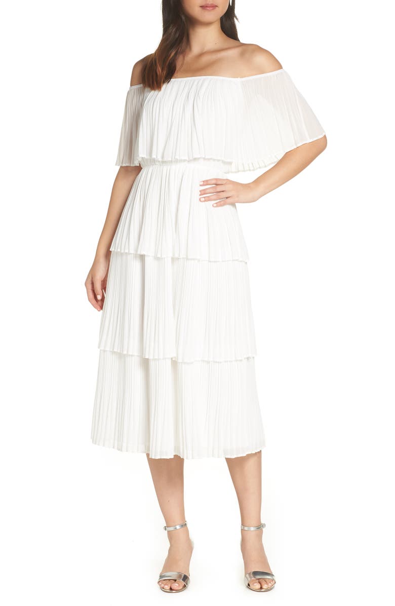 Lulus Gala Ready Off the Shoulder Dress, Main, color, 