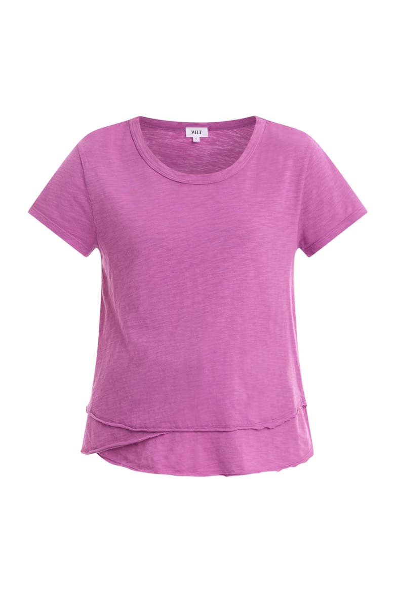 Short Sleeve Mock Layer Tee, Alternate, color, Deep Orchid