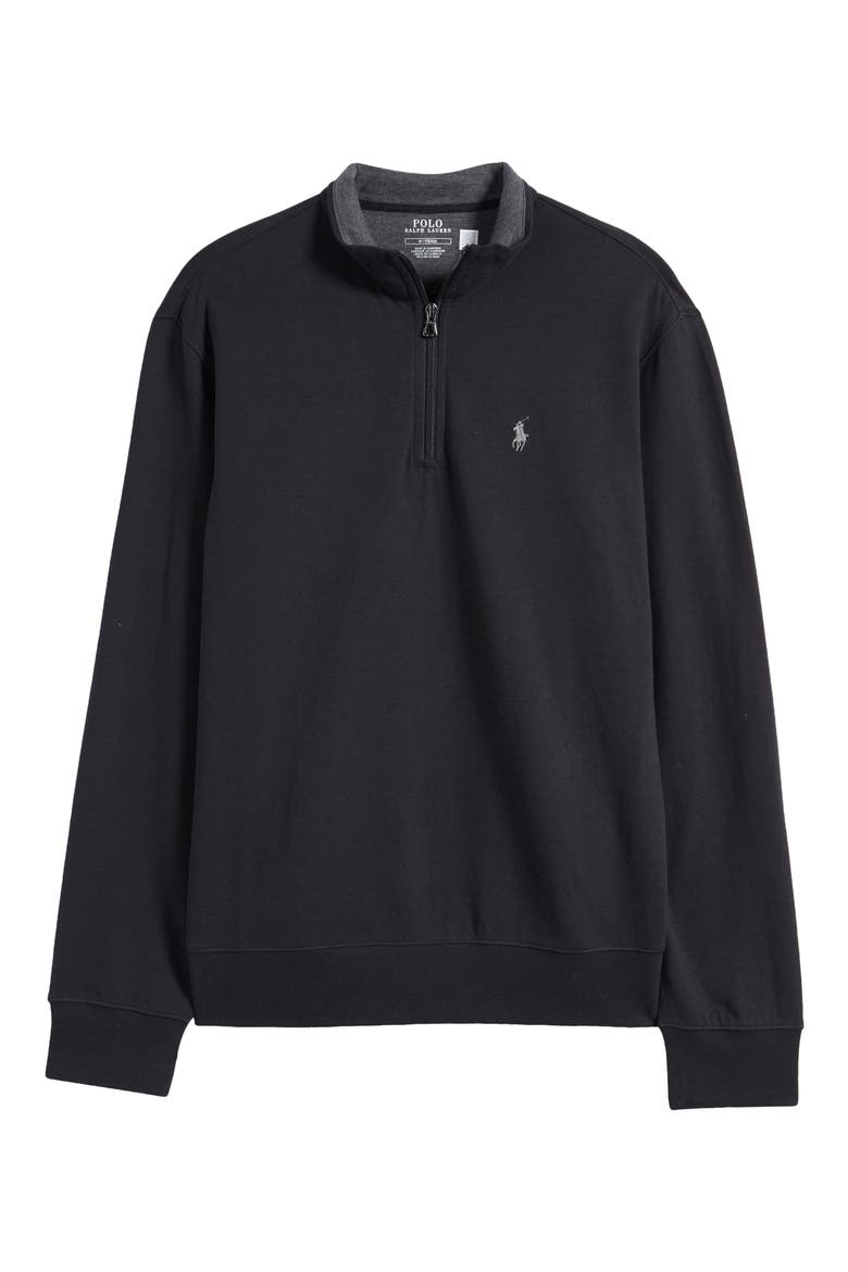Double Knit Quarter Zip Pullover, Alternate, color, POLO BLACK/ C9684