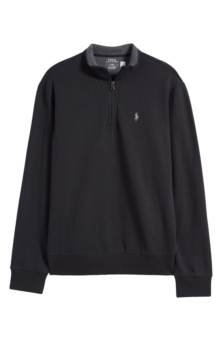 Polo Ralph Lauren Double Knit Quarter Zip Pullover, Alternate, color, Polo Black/ C9684