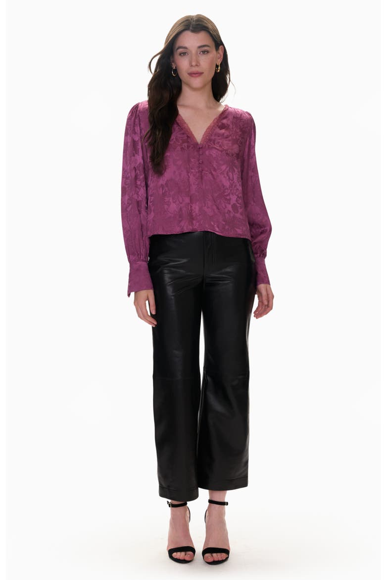 Audrey Jacquard Blouse, Main, color, Plum