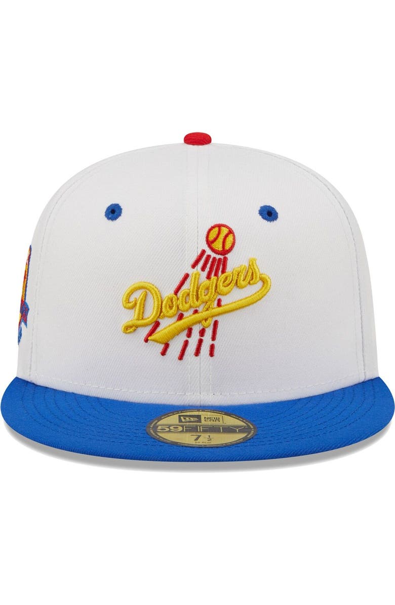 New Era Men's New Era White/Royal Los Angeles Dodgers 50th Anniversary Cherry Lolli 59FIFTY Fitted Hat, Alternate, color, 