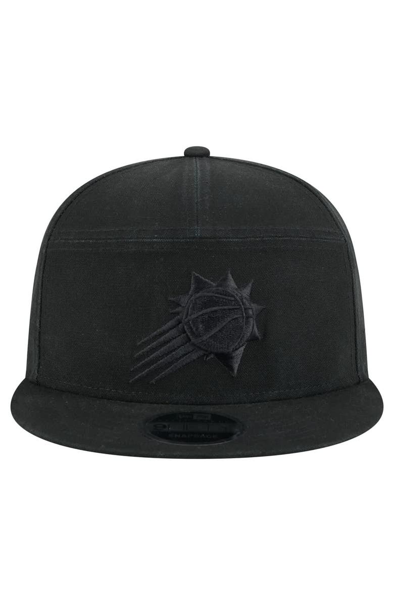 New Era Men's New Era Black Phoenix Suns Adventure Canvas Split Panel 9FIFTY Snapback Hat, Alternate, color, Black