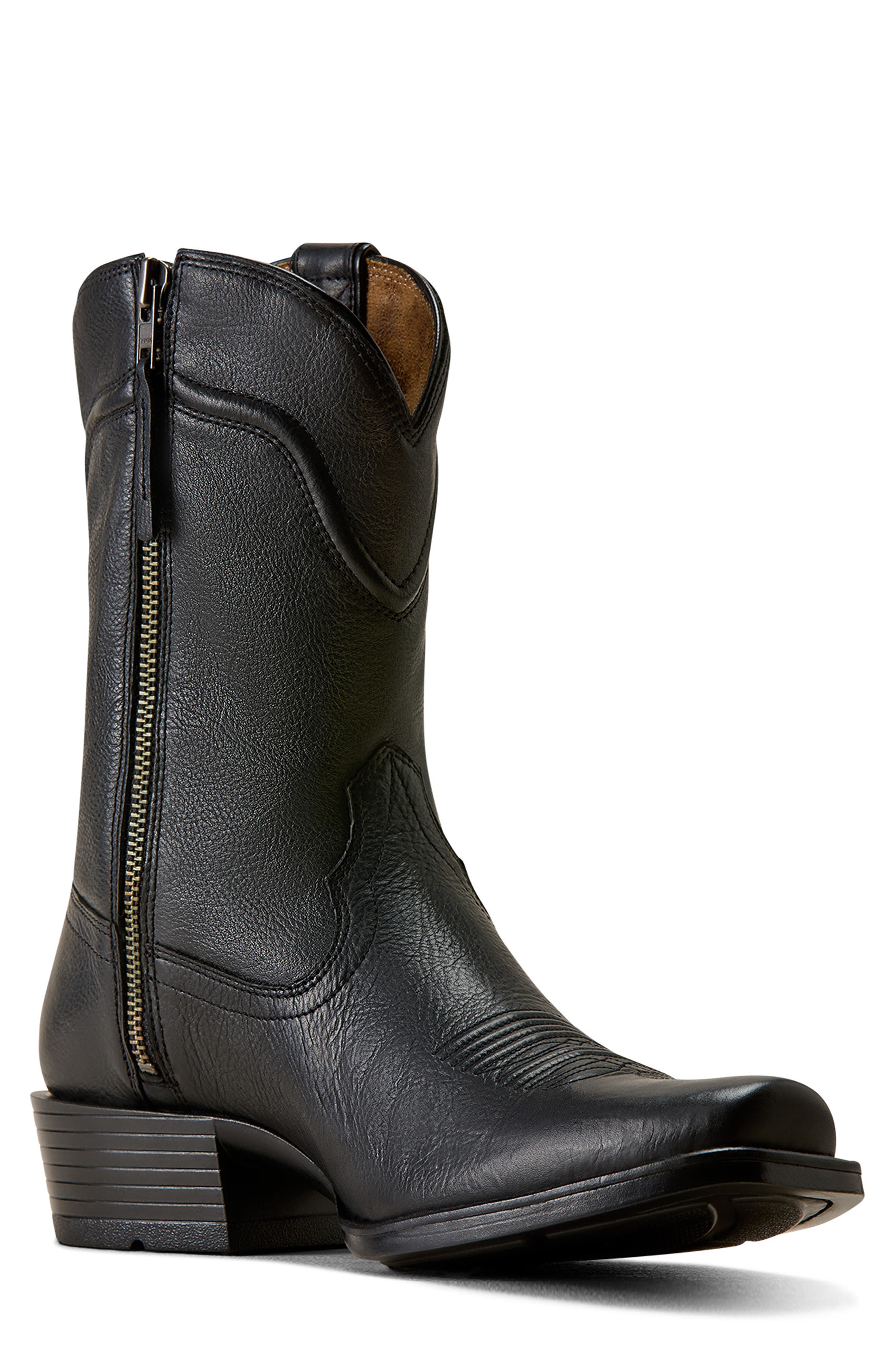 Oliver Narrow Cutter Toe Western Boot, Main, color, ECLIPSE BLACK