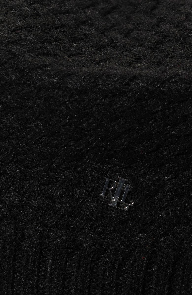 Lauren Ralph Lauren Basket Knit Beret, Alternate, color, Black