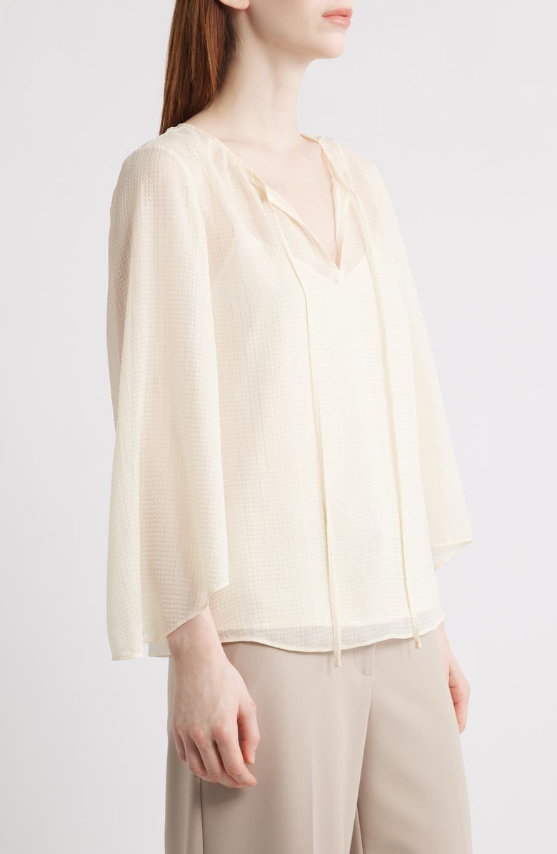 Anne Klein Metallic Tie Neck Top, Alternate, color, 