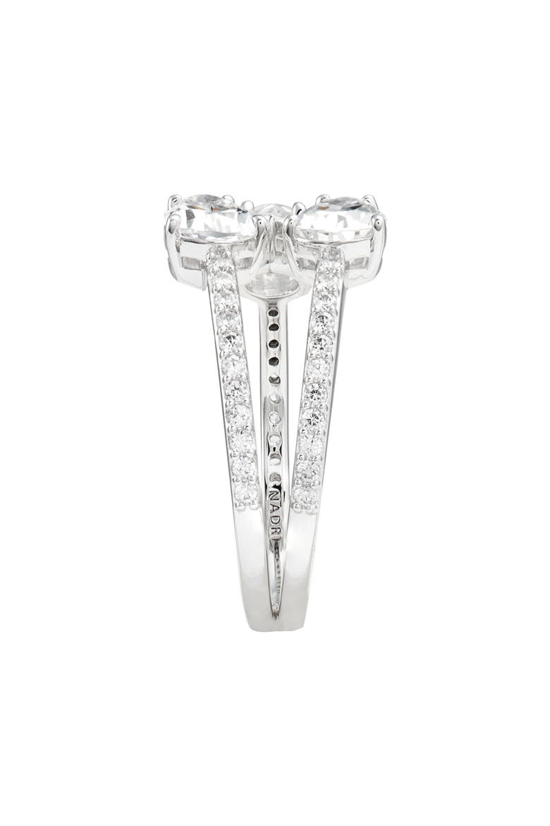 Bypass Cubic Zirconia Ring, Alternate, color, RHODIUM