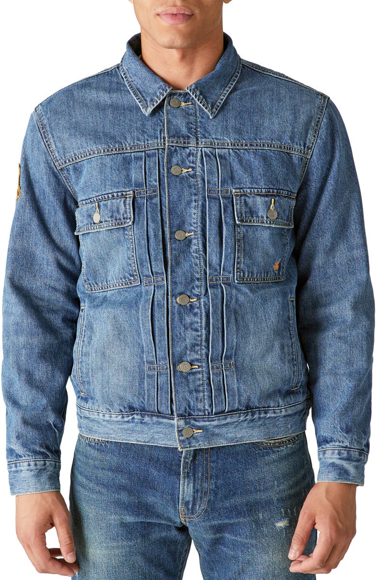 Lucky Brand x Yellowstone Type 2 Pintuck Denim Jacket, Main, color, 