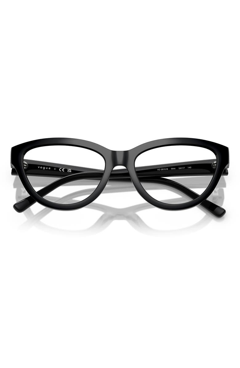 VOGUE 54mm Cat Eye Optical Glasses, Alternate, color, Black