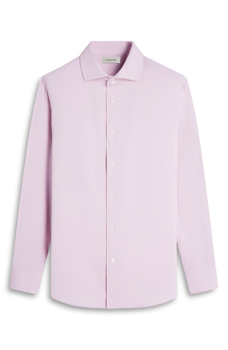 Bugatchi Devon Micro Houndstooth OoohCotton<sup>®</sup> Button-Up Shirt, Alternate, color, Dusty Pink