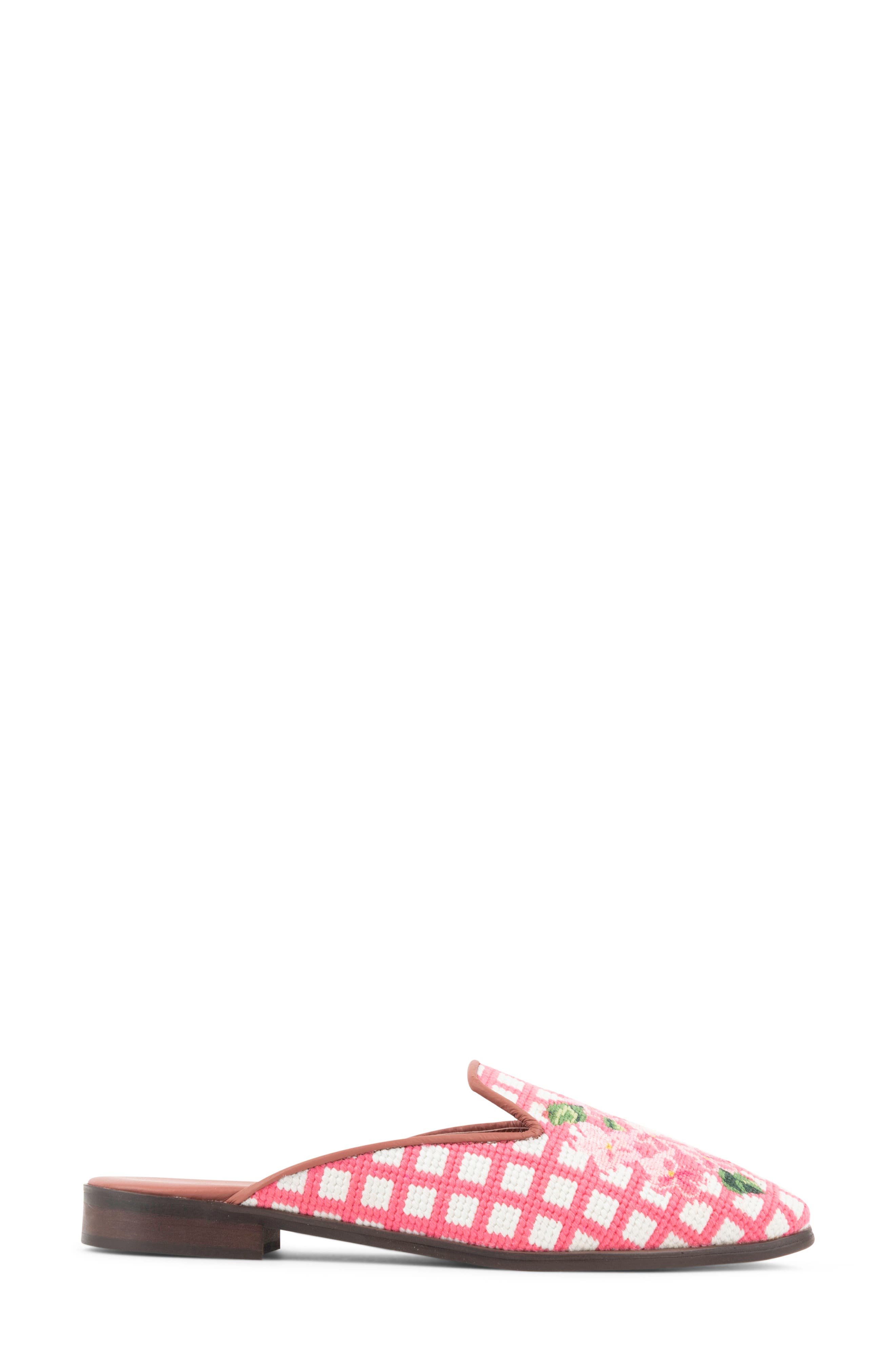 ByPaige Needlepoint Hydrangea Mule, Alternate, color, Pink Hydrangea