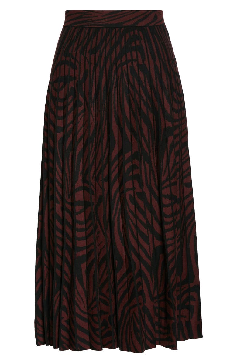 Ted Baker London Pleated Zebra Print Skirt, Alternate, color,