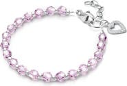 Tiny Blessings Sterling Silver Birthstone Crystal 6.25" Bracelet