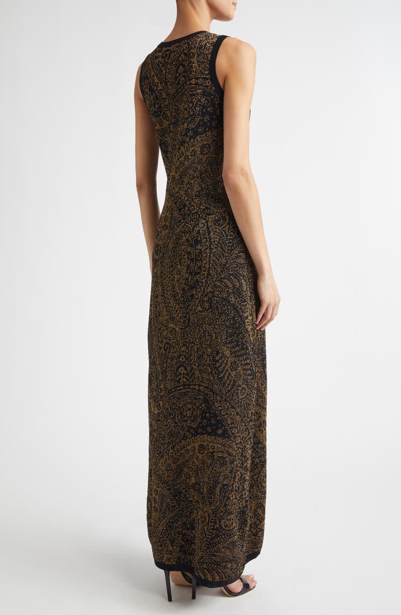 Etro Metallic Paisley Knit Dress, Alternate, color, Multicolor Black Base