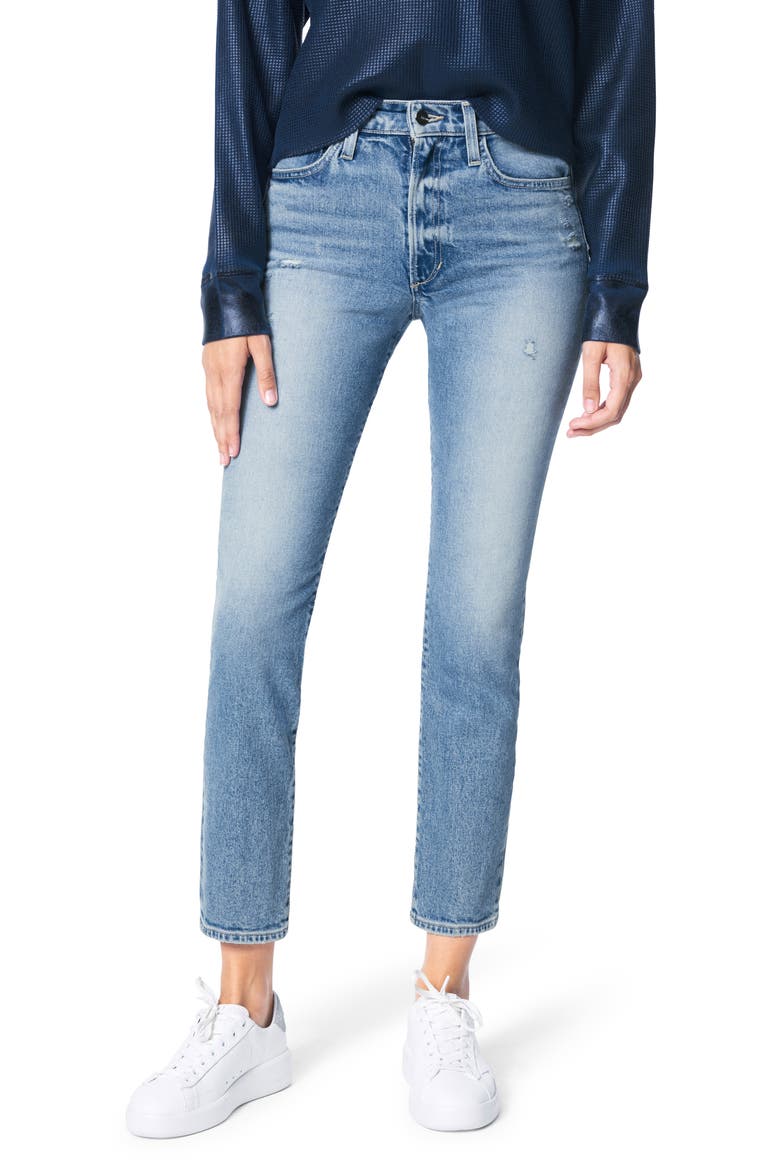 The Luna High Waist Distressed Ankle Cigarette Jeans, Main, color, HEARTACHE